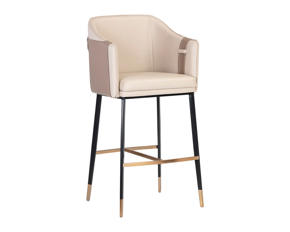 Sunpan Carter Barstool - Napa Beige And Napa Tan/Napa Black And Napa Cognac