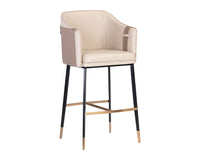 Sunpan Carter Barstool - Napa Beige And Napa Tan/Napa Black And Napa Cognac