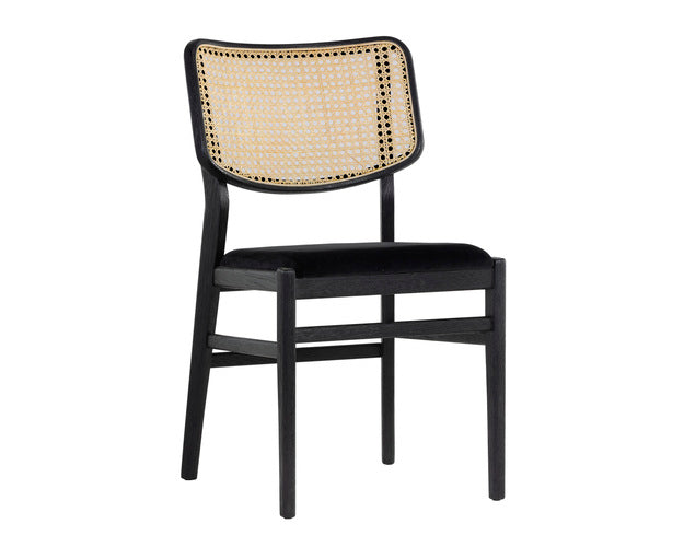 Sunpan Annex Dining Chair - Abbington Black / Natural and Velvet Black / Natural