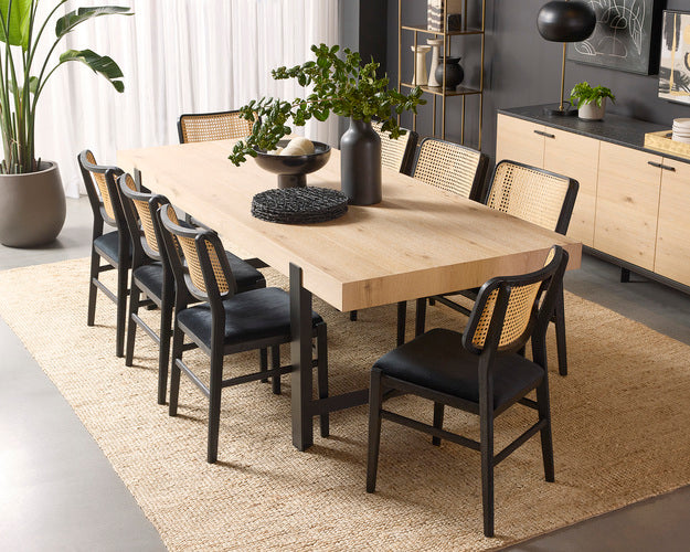 Sunpan Annex Dining Chair - Abbington Black / Natural and Velvet Black / Natural