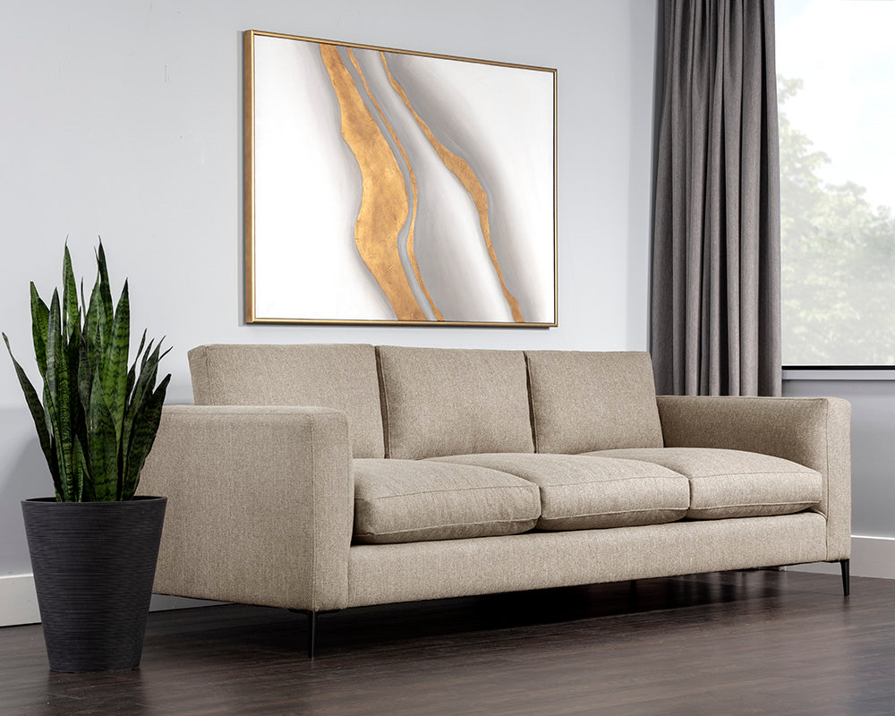 Sunpan Byward Sofa In Liv Smoke/Wicker