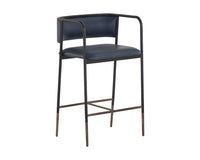 Sunpan Brenan Counter Stool in Bravo Admiral / Cognac / Zenith Alabaster