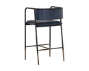 Sunpan Brenan Counter Stool in Bravo Admiral / Cognac / Zenith Alabaster