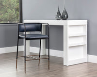 Sunpan Brenan Counter Stool in Bravo Admiral / Cognac / Zenith Alabaster