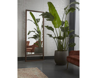 Sunpan Bridgeport Floor Mirror in Dark Brown/Natural