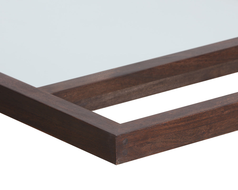 Sunpan Bridgeport Floor Mirror in Dark Brown/Natural