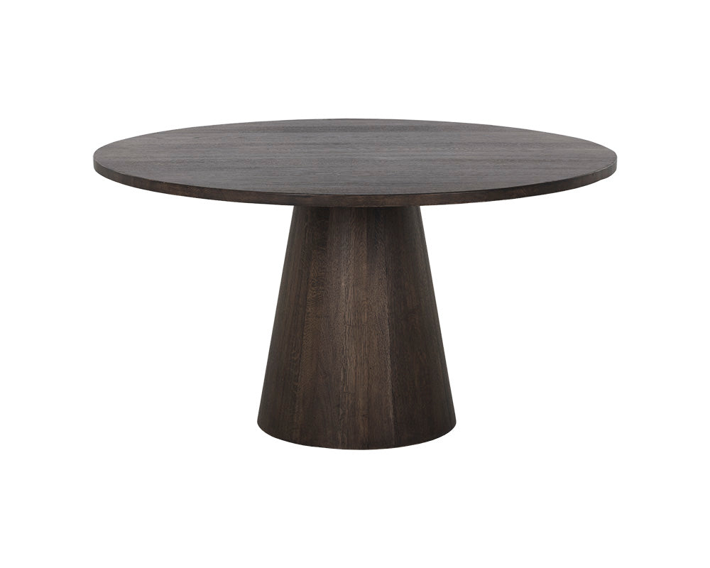 Sunpan Althea Dining Table - Round in Brown Oak/Light Oak 54"