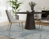 Sunpan Althea Dining Table - Round in Brown Oak/Light Oak 54"