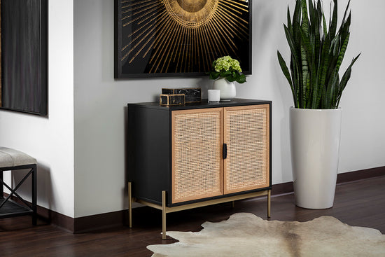 Sunpan Avida Sideboard in Gold And Black/Natural - Small