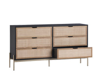 Sunpan Avida Dresser in Gold and Black/Natural