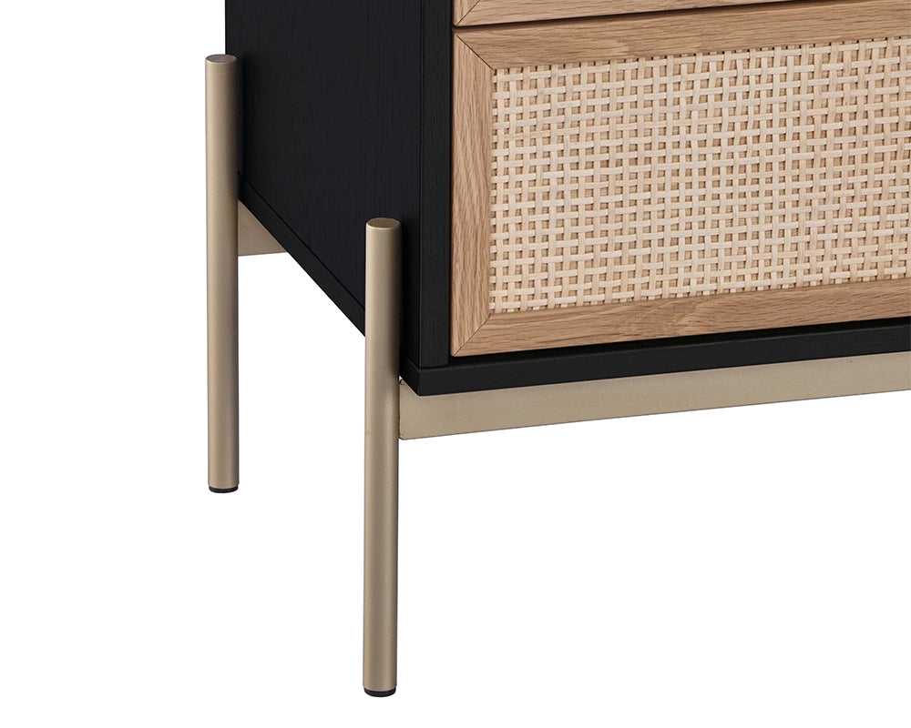 Sunpan Avida Dresser in Gold and Black/Natural