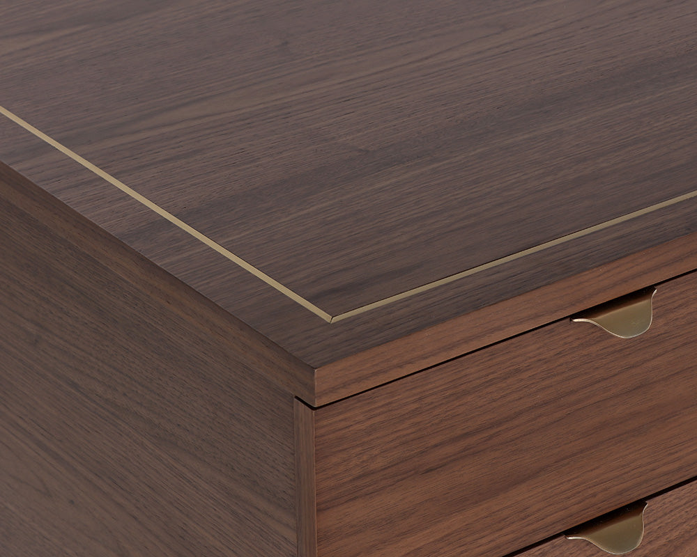 Sunpan Clark Desk In Grey/Walnut