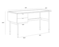 Sunpan Clark Desk In Grey/Walnut