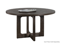 Sunpan Cypher Dining Table Base in Wood and Dark Brown / White Ceruse