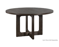 Sunpan Cypher Dining Table Base in Wood and Dark Brown / White Ceruse
