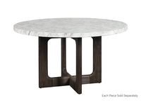 Sunpan Cypher Dining Table Base in Wood and Dark Brown / White Ceruse