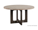 Sunpan Cypher Dining Table Base in Wood and Dark Brown / White Ceruse