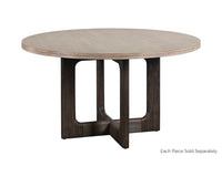 Sunpan Cypher Dining Table Base in Wood and Dark Brown / White Ceruse
