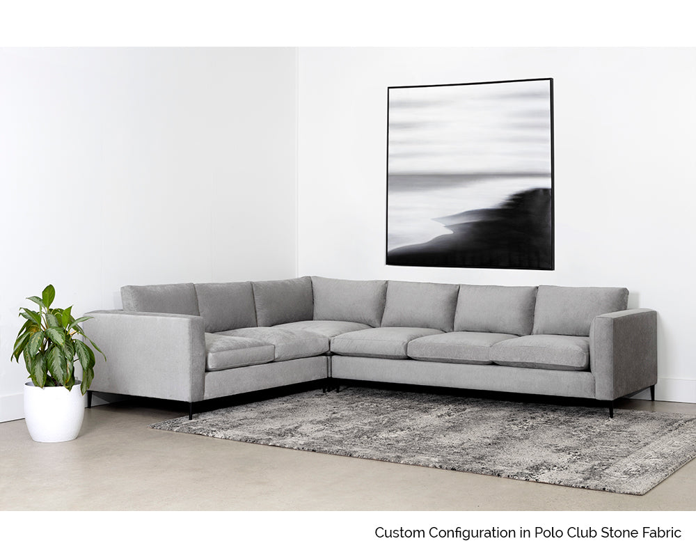 Sunpan Byward Sofa In Liv Smoke/Wicker