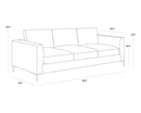 Sunpan Byward Sofa In Liv Smoke/Wicker