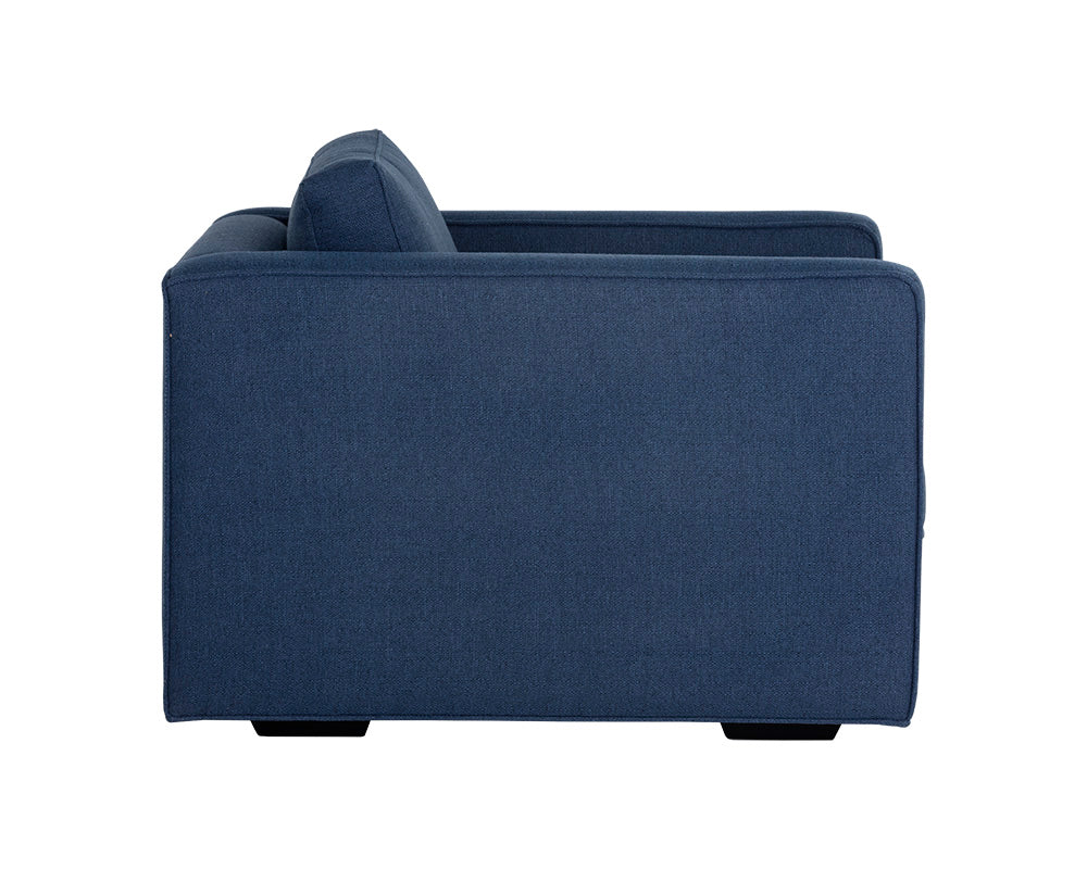Sunpan Adrian Armchair in Liv Indigo/Liv Wicker