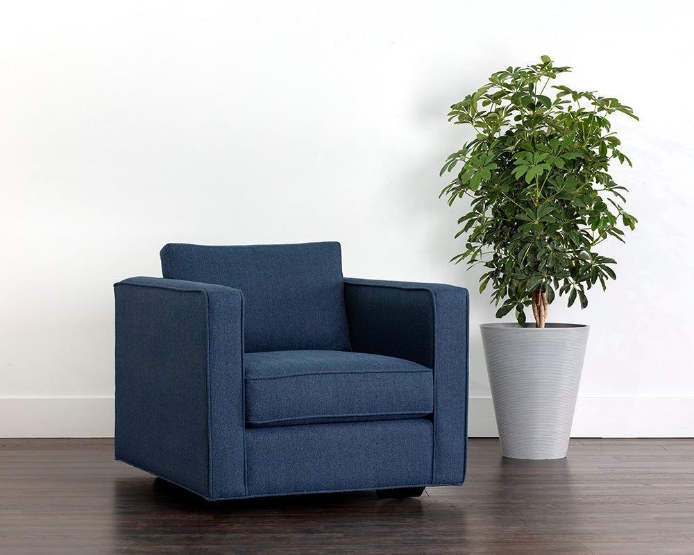 Sunpan Adrian Armchair in Liv Indigo/Liv Wicker