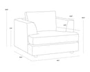 Sunpan Cascade Armchair In Liv Dove/Pearl