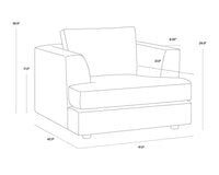 Sunpan Cascade Armchair In Liv Dove/Pearl