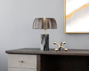 Sunpan Aludra Table Lamp in Grey Marble and Antique Silver / White Marble and Gold