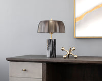 Sunpan Aludra Table Lamp in Grey Marble and Antique Silver / White Marble and Gold
