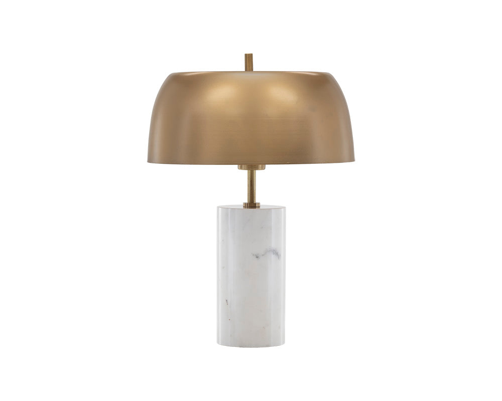 Sunpan Aludra Table Lamp in Grey Marble and Antique Silver / White Marble and Gold