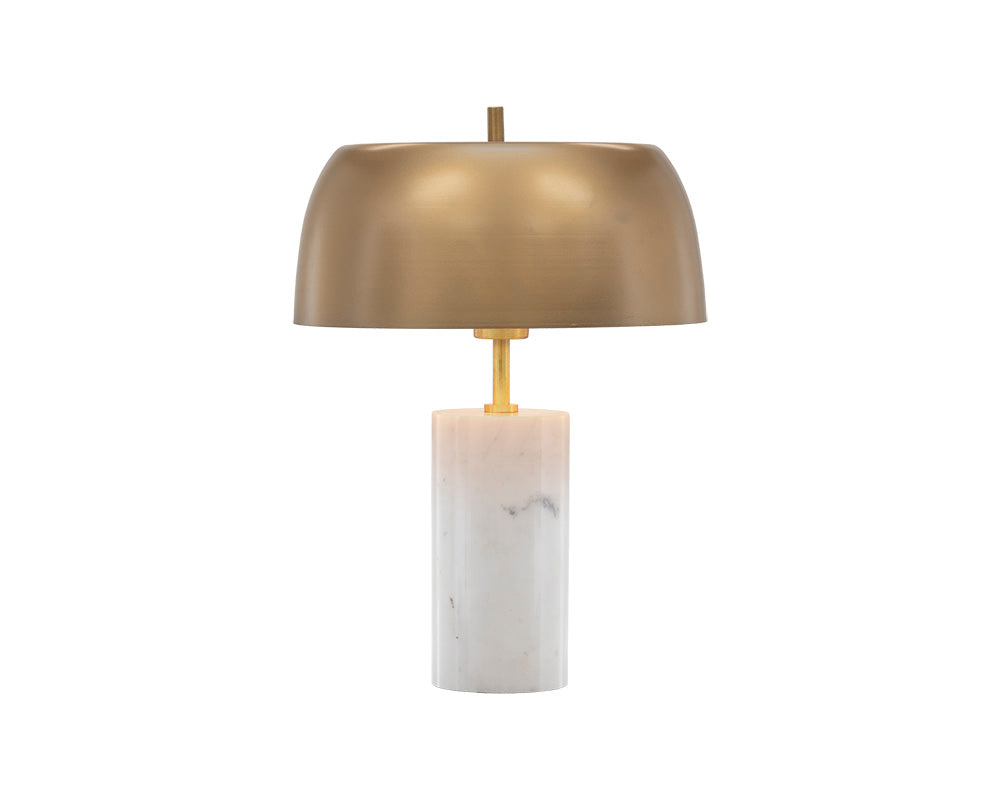 Sunpan Aludra Table Lamp in Grey Marble and Antique Silver / White Marble and Gold