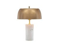 Sunpan Aludra Table Lamp in Grey Marble and Antique Silver / White Marble and Gold