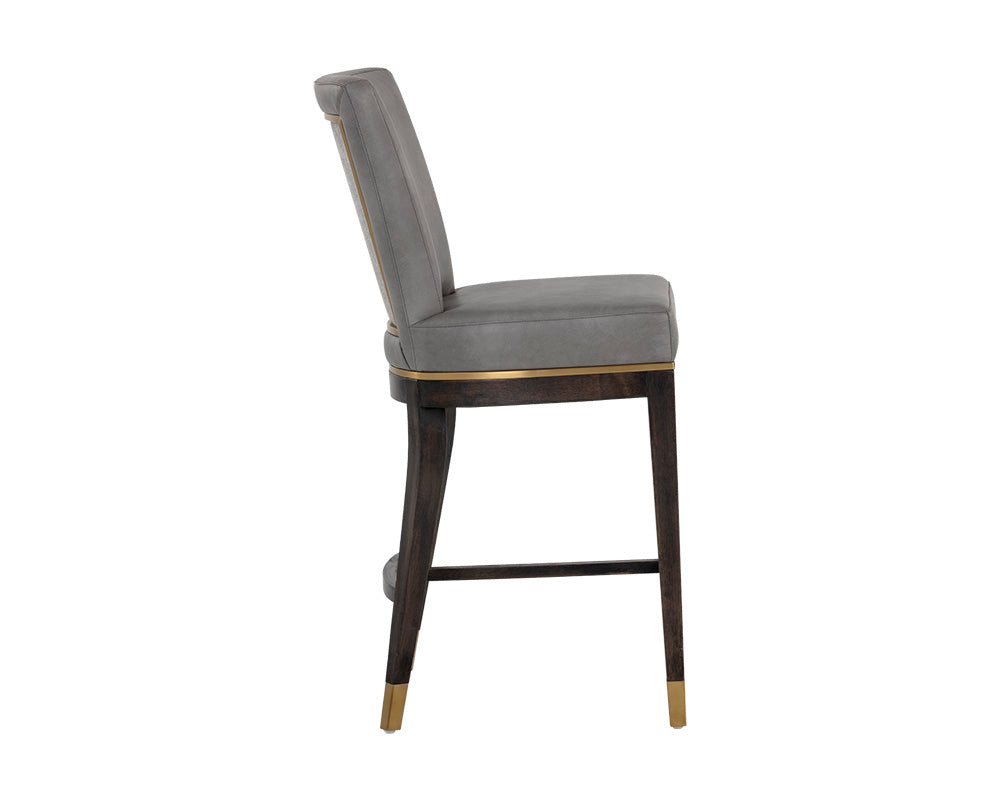 Sunpan Alister Counter Stool in Bravo Black and Abbington Black / Polo Club Stone