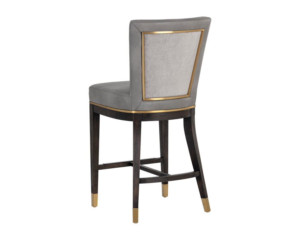 Sunpan Alister Counter Stool in Bravo Black and Abbington Black / Polo Club Stone