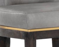 Sunpan Alister Counter Stool in Bravo Black and Abbington Black / Polo Club Stone