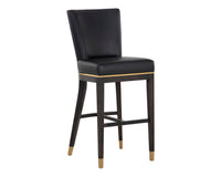 Sunpan Alister Barstool in Bravo Black and Abbington Black / Bravo Metal and Polo Club Stone
