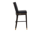 Sunpan Alister Barstool in Bravo Black and Abbington Black / Bravo Metal and Polo Club Stone