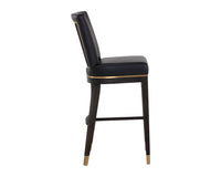Sunpan Alister Barstool in Bravo Black and Abbington Black / Bravo Metal and Polo Club Stone