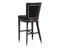 Sunpan Alister Barstool in Bravo Black and Abbington Black / Bravo Metal and Polo Club Stone