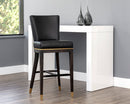 Sunpan Alister Barstool in Bravo Black and Abbington Black / Bravo Metal and Polo Club Stone