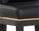 Sunpan Alister Barstool in Bravo Black and Abbington Black / Bravo Metal and Polo Club Stone