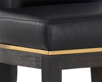 Sunpan Alister Barstool in Bravo Black and Abbington Black / Bravo Metal and Polo Club Stone