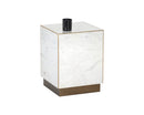 Sunpan Daines End Table in Grey / White Marble