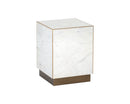 Sunpan Daines End Table in Grey / White Marble