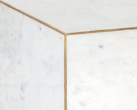 Sunpan Daines End Table in Grey / White Marble
