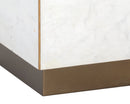 Sunpan Daines End Table in Grey / White Marble