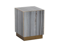 Sunpan Daines End Table in Grey / White Marble