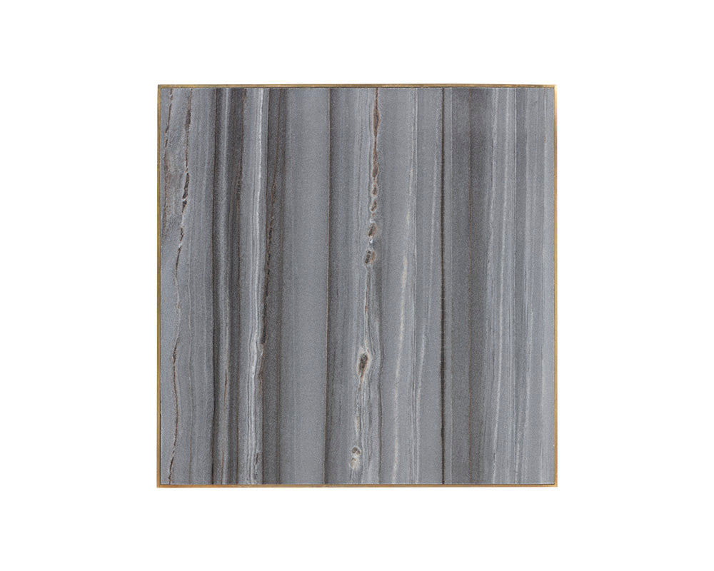 Sunpan Daines End Table in Grey / White Marble