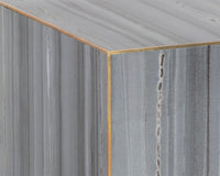 Sunpan Daines End Table in Grey / White Marble